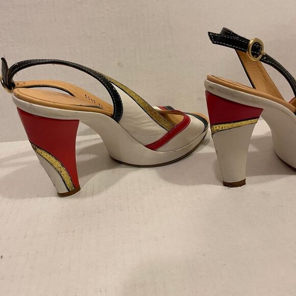 USA Dove Nuotano Gli Squali shoe Size EU 37 = US 6.5 color,white and blue + gold - Picture 6 of 6